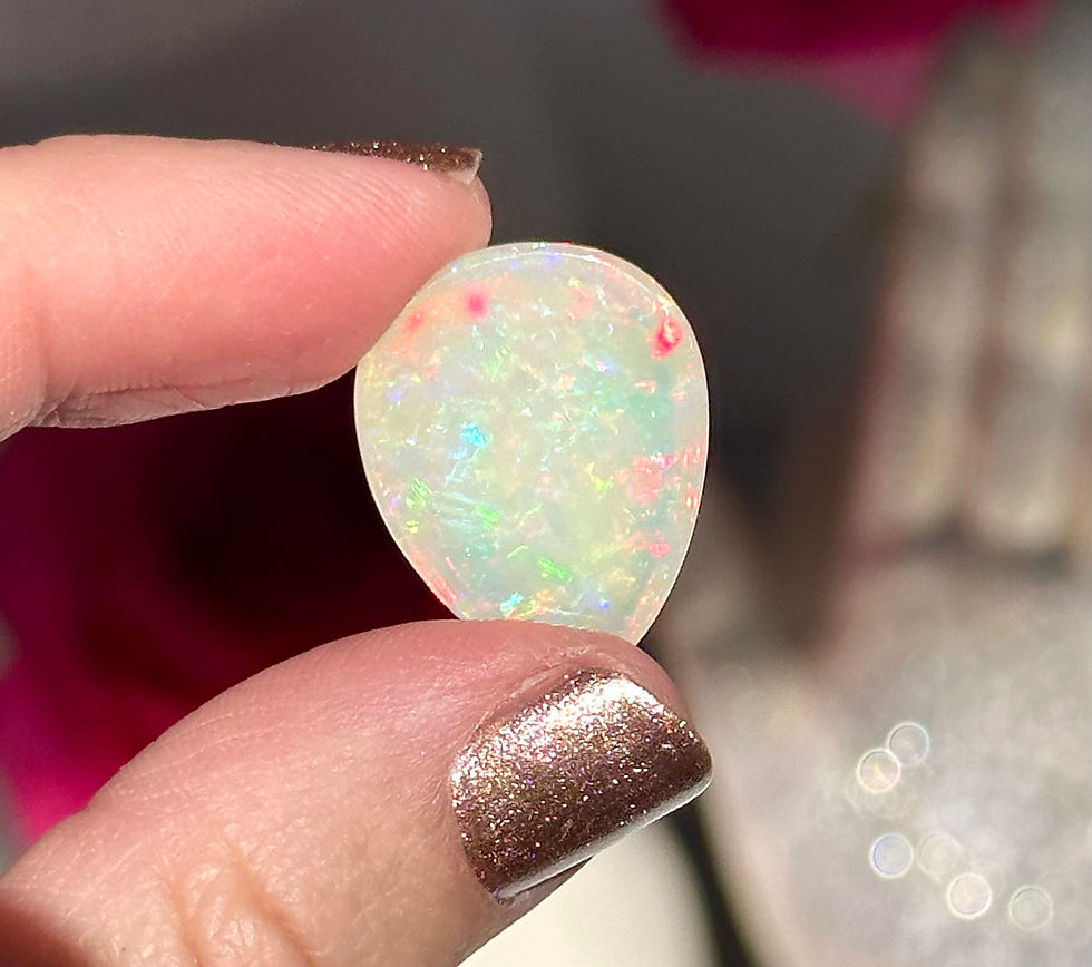 Thumbnail: 10ct , 0.8” RARE High Quality Ethiopian Opal with Red, Yellow and, Green Glow