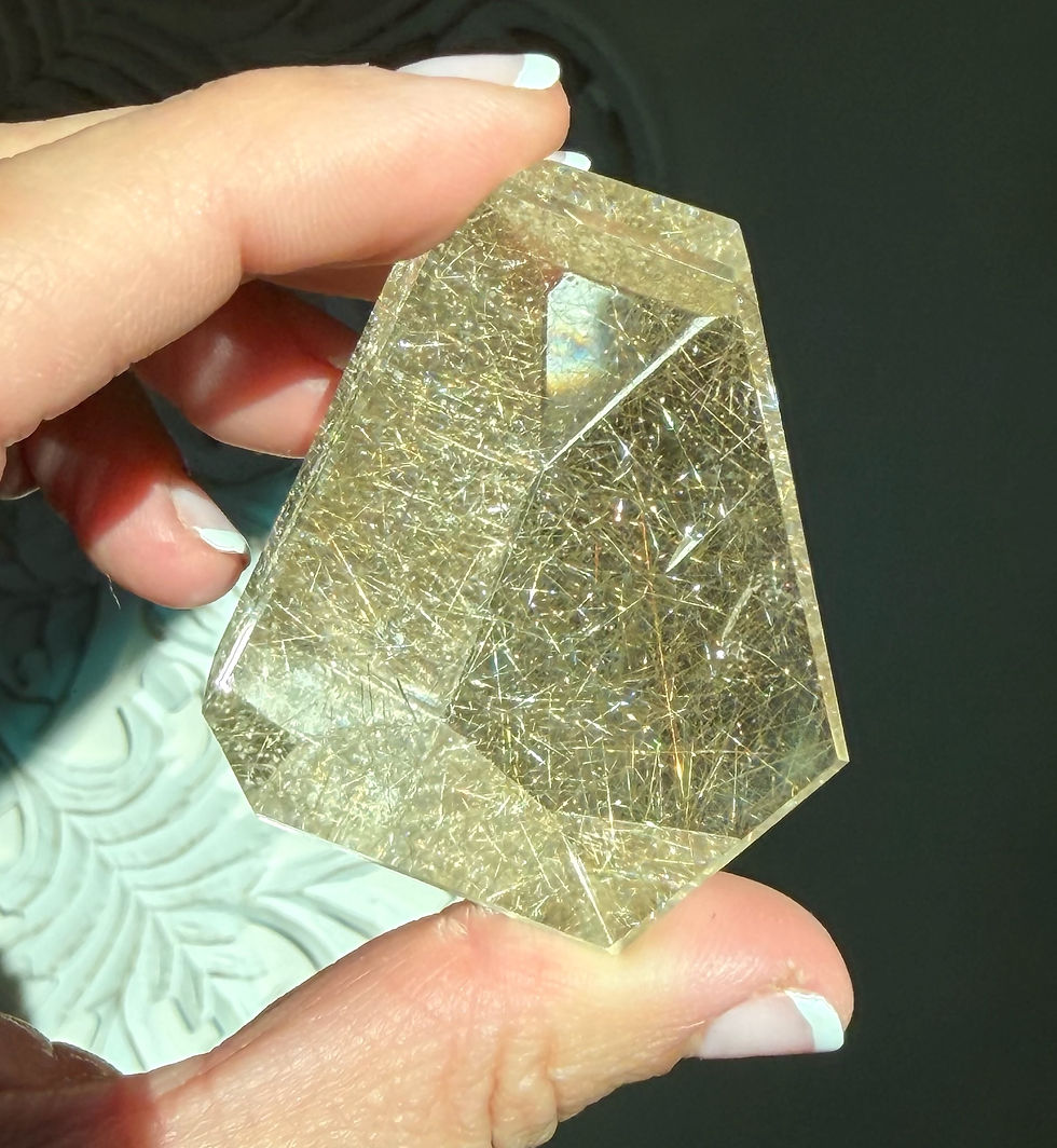 Thumbnail: 1.9”  Faceted Rutilated Quartz Free Form -  Brazil