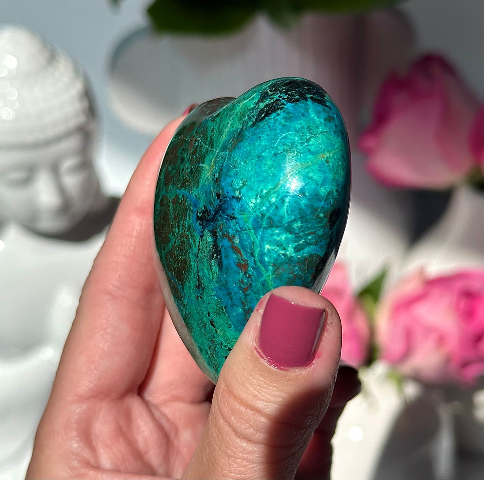 Thumbnail: 2.5" Vibrant Chrysocolla Heart - Peru