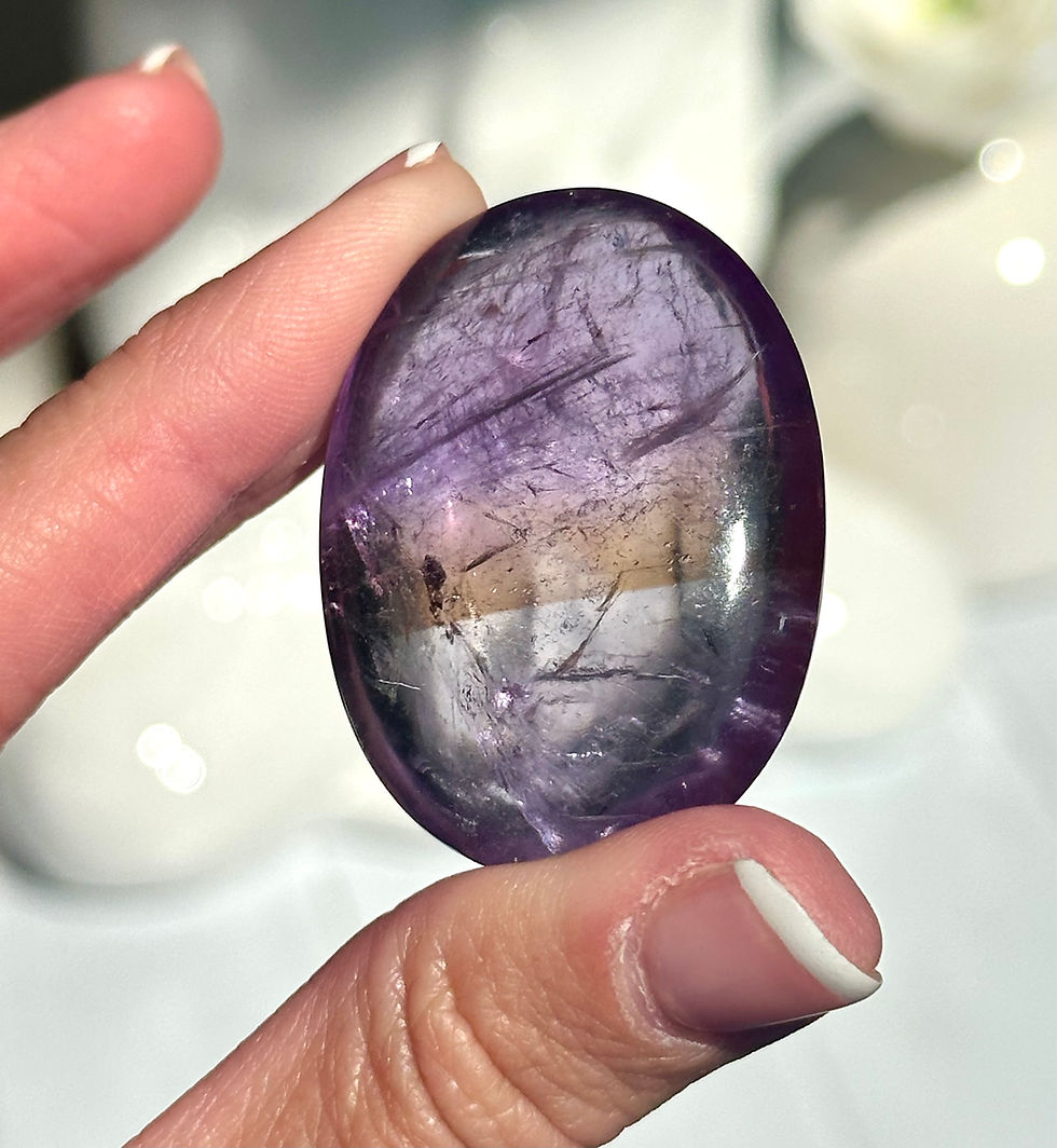 1.6",  Bi-Color Ametrine Palm Stone - Bolivia 