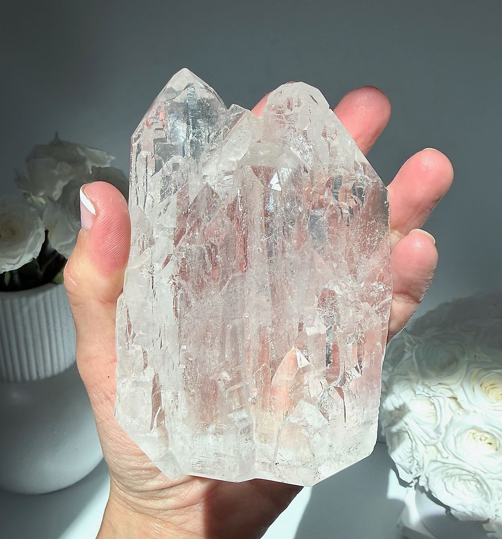 Thumbnail: *Reserved For Lexy 4.2” Free Standing Cathedral Quartz - Minas Gerais Brazil