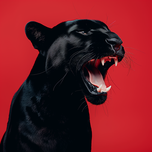 photo d art-fabien novarino-panther noire sur fond rouge-black-panther