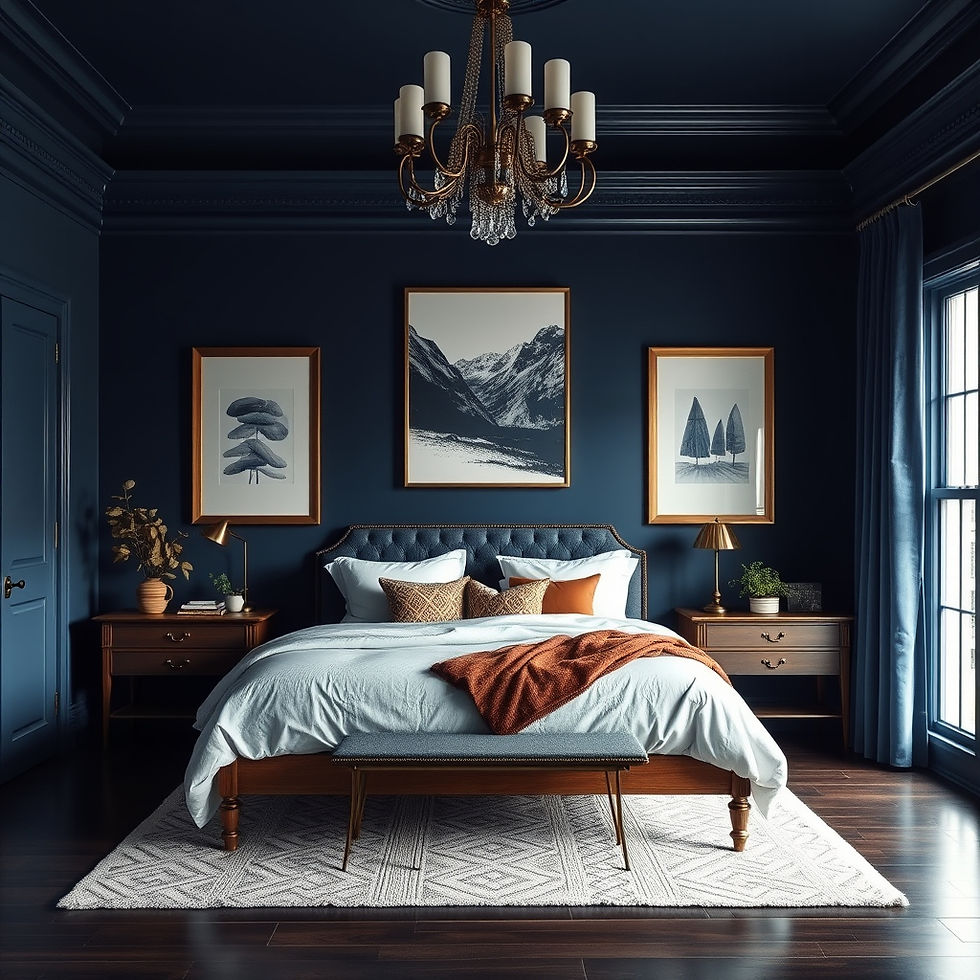 Master Bedroom in Deep Navy Blue