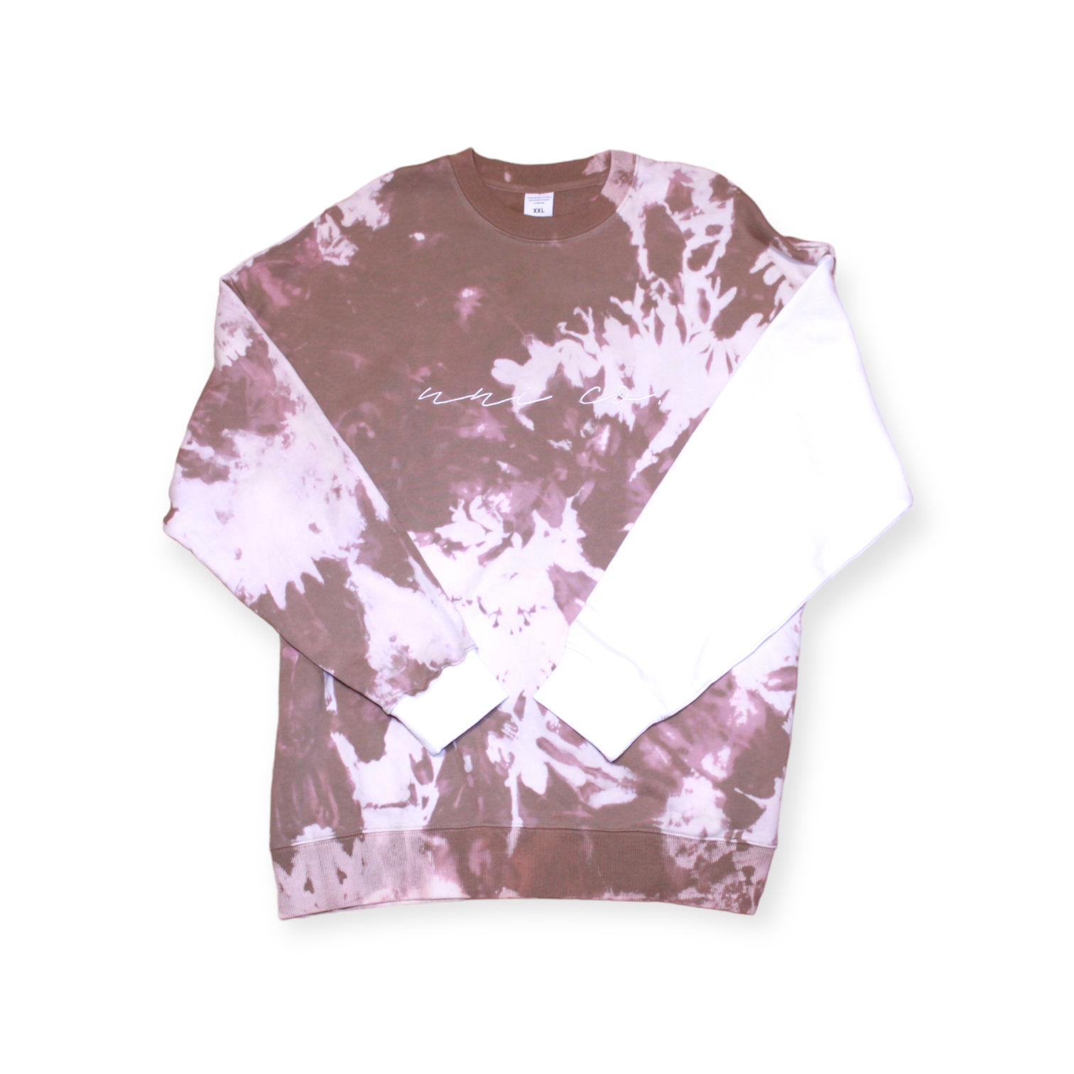 Brown Tie-Dye & White Sleeve & Cuff Hoodie