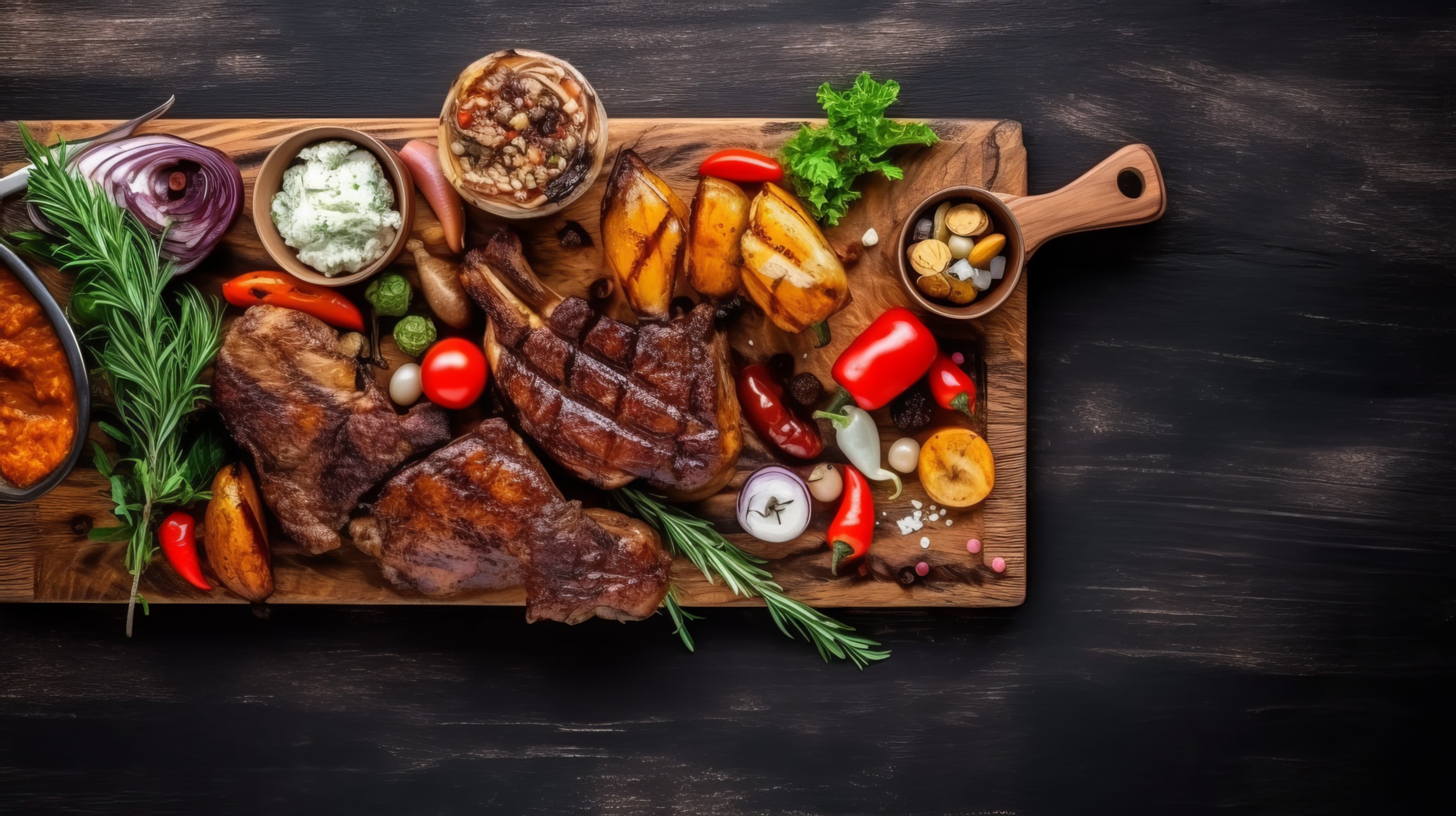 Arranged Food and Objects