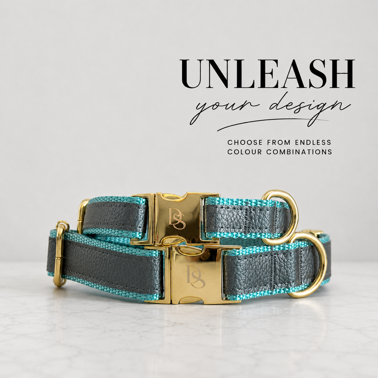 11" - 21" CLASSIC COLLAR // FAUX LEATHER, DENIM, OR VELVET OVERLAY ON WEBBING