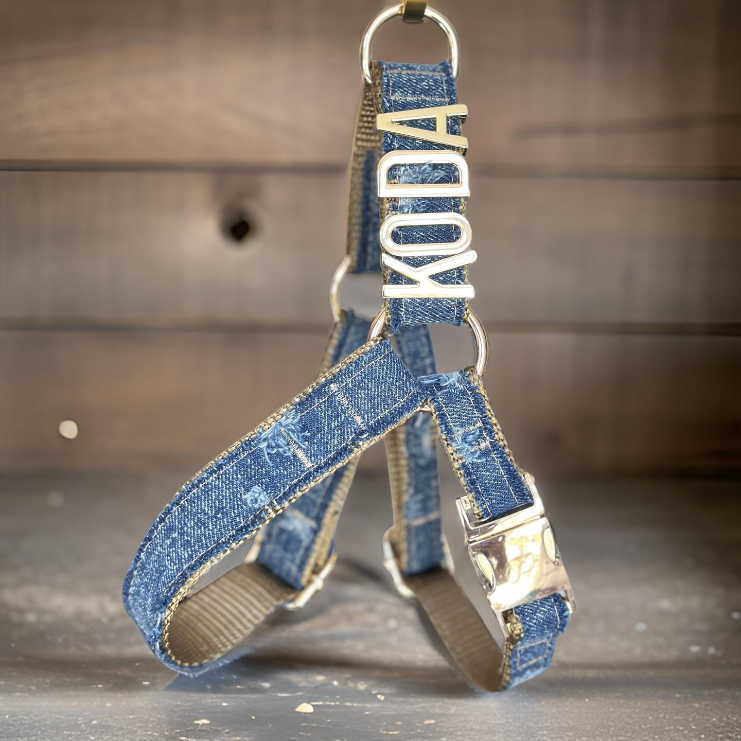 DARK RIPPED DENIM HARNESS