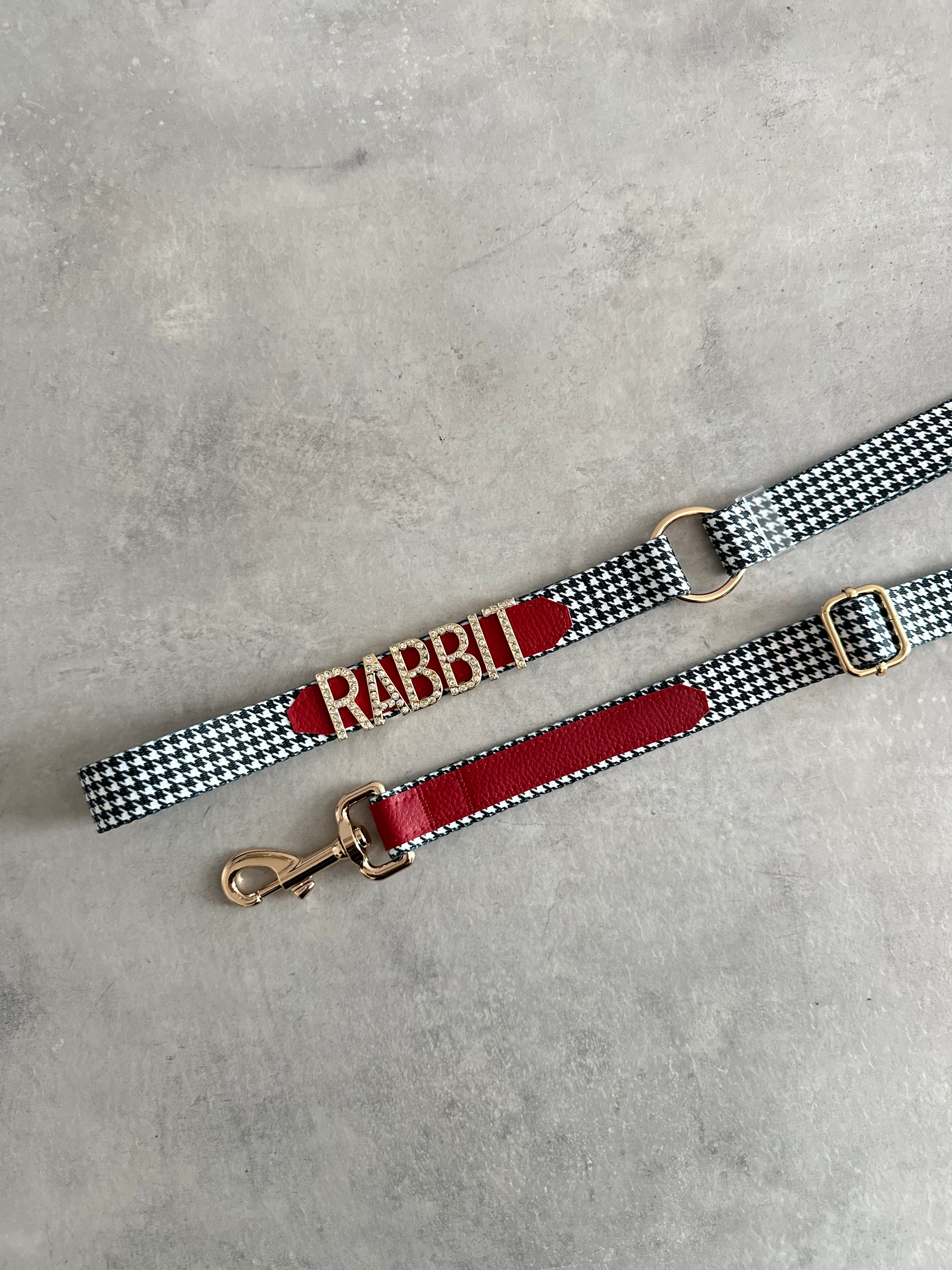 PERSONALIZED  HOUNDSTOOTH  LEASH
