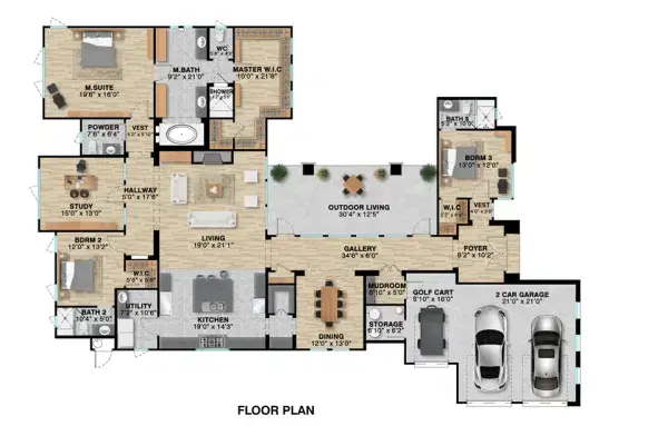 TRANSITIONAL GARDEN HOME PLAN