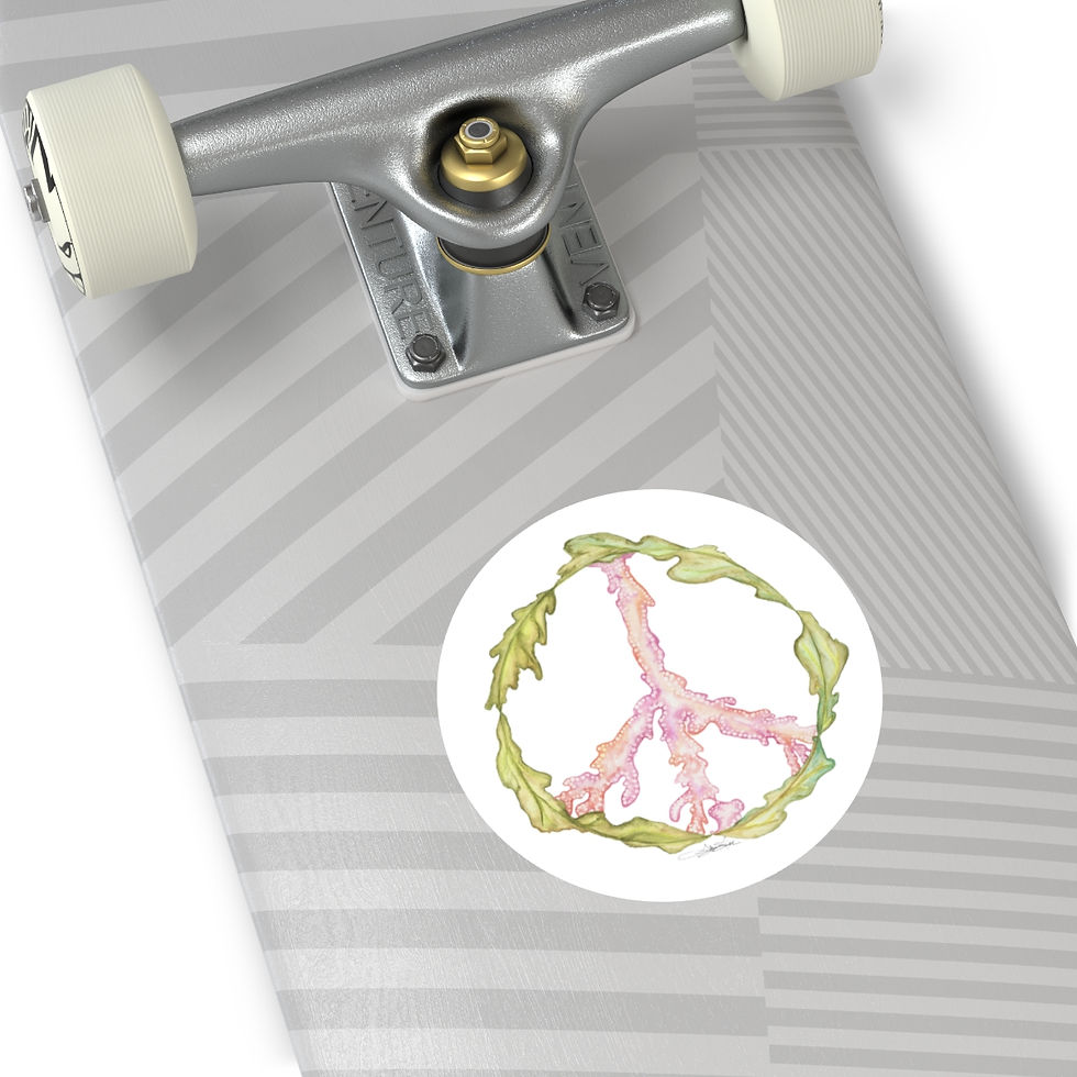 Thumbnail: Sea Peace sign coral seaweed Round Sticker, Indoor\Outdoor