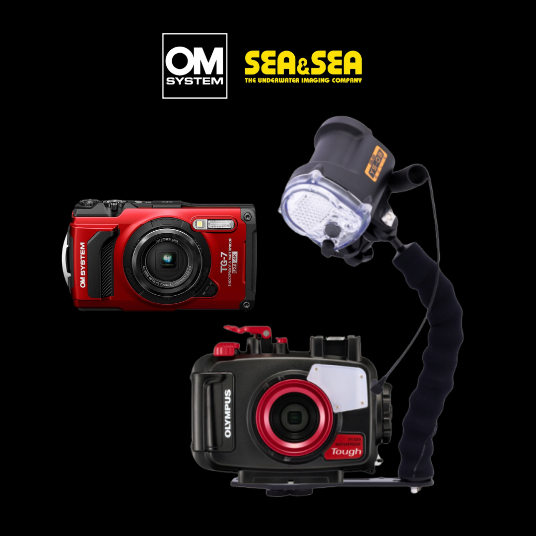 OM System TG-7 + PT-059 + YS-03 Strobe System