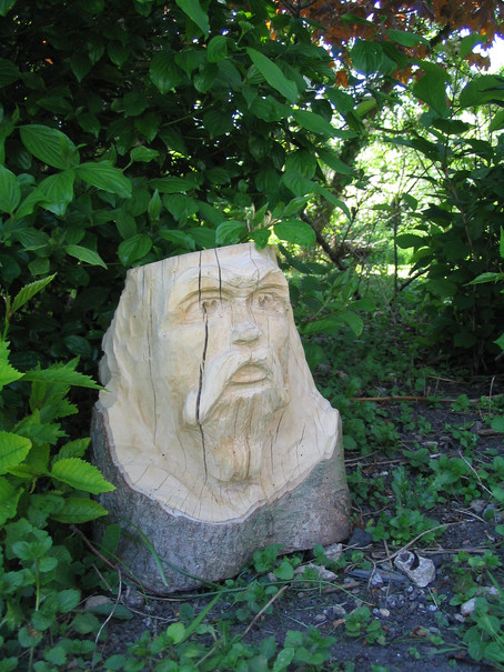 Hand carved tree stump