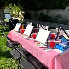 Easy party idea for kids. Let us set up our mobile painting party studio set up.