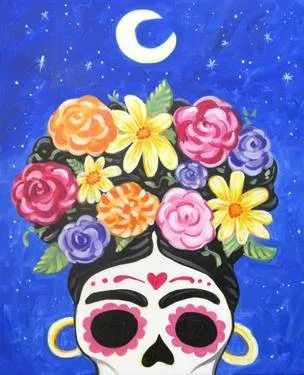PaintNite: Calavera de Frida "Sugar Skull"