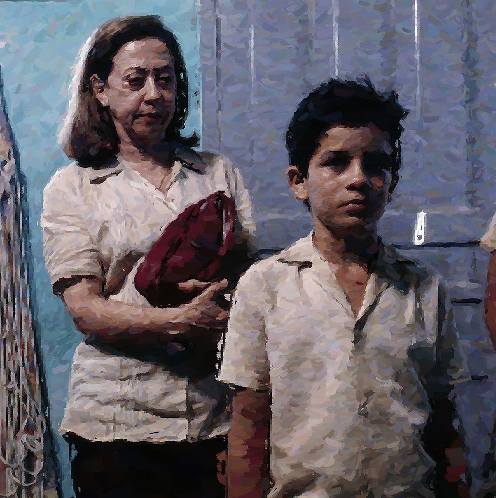 Cena icônica de Central do Brasil, com Dora e Josué em sua jornada pelo Brasil