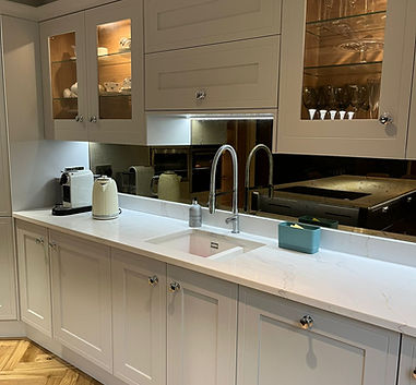 Traditional painted kitchen designed, supplied and installed by Sheffield Solid Surfaces