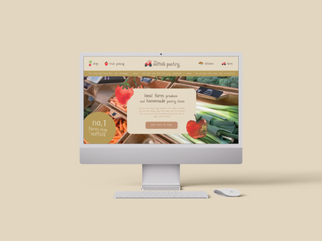 The Suffolk Pantry website mockup displayed on desktop screen.