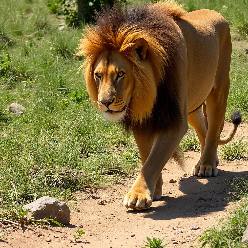 Beautiful being (lion) taking one small step at a time. Trusting and know that this too shall pass.
