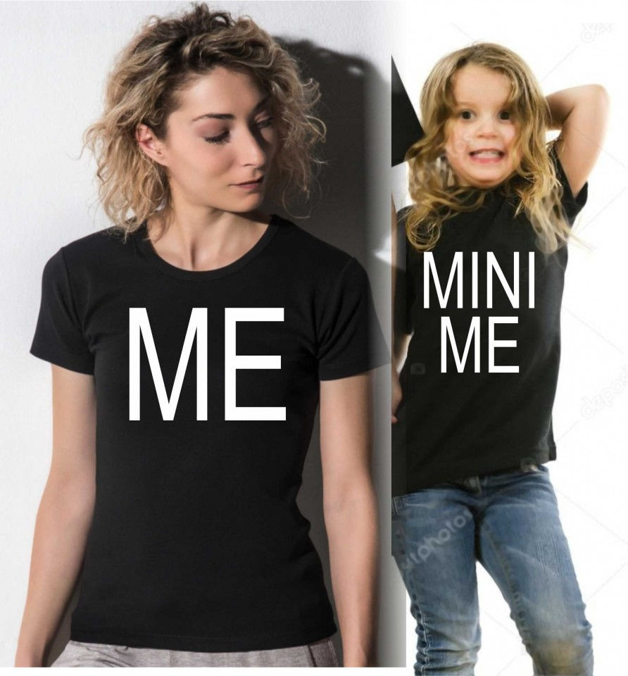 KIT UNA MAGLIETTA NERA ADULTO + UNA MAGLIETTA NERA DA BIMBO/A