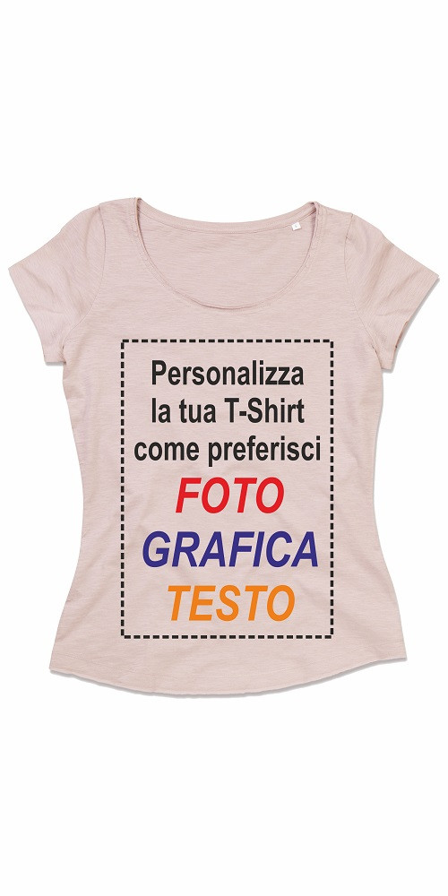 Maglietta colorata fiammata da donna personalizzabile con tuo file