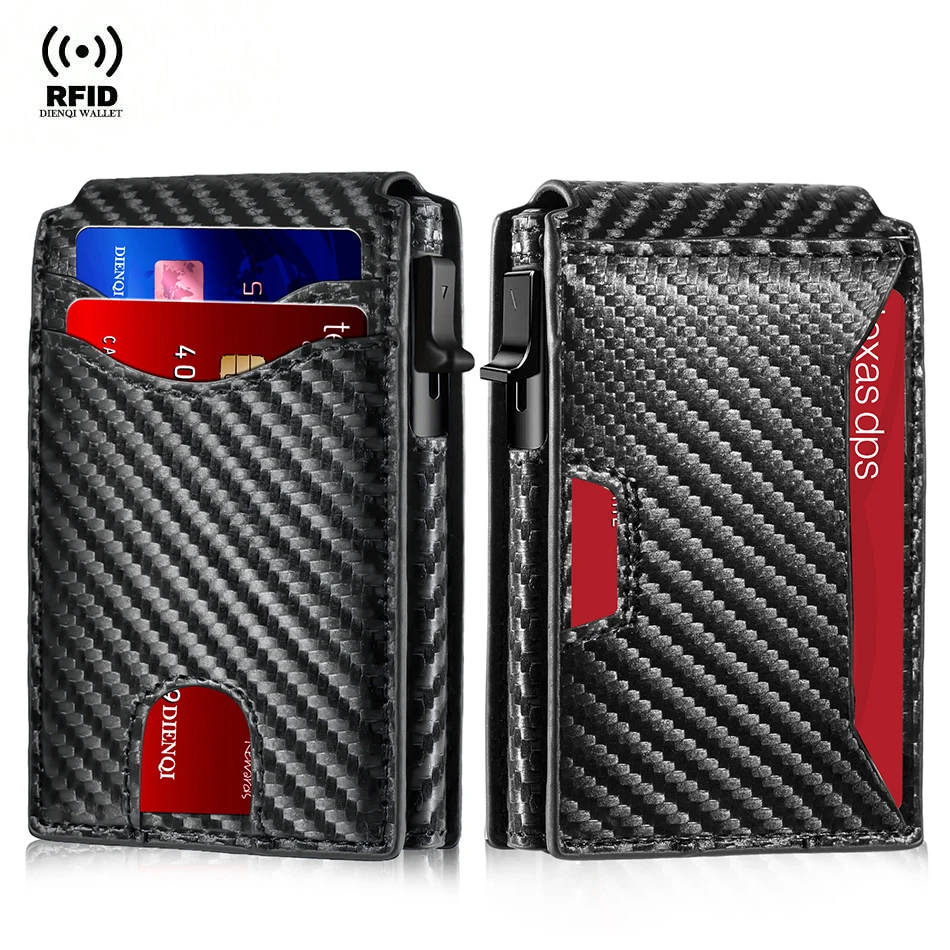 Carbon Fiber Minimalist Wallet — RFID Blocking Slim Card Holder