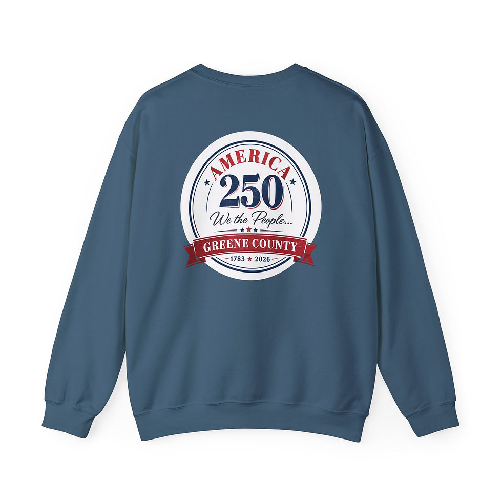 Thumbnail:  Greene County America 250 Commemorative "Medallion" Back  Crewneck Sweatshirt