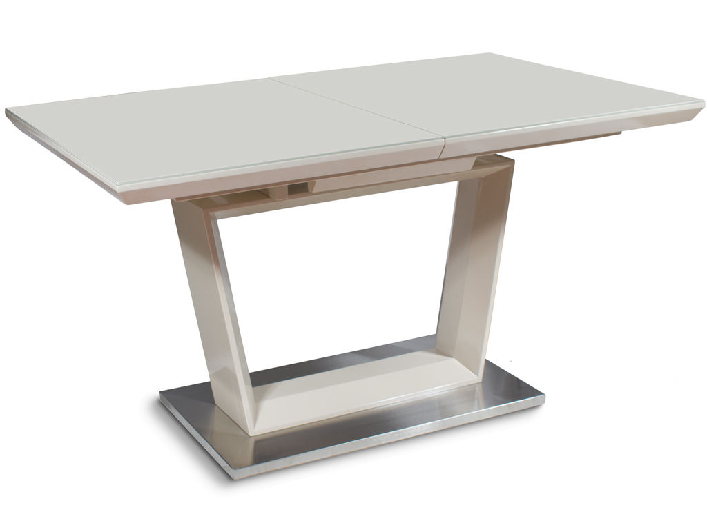 Стол STELLA-CAP 140(+40)х85 капучино/ стекло капу