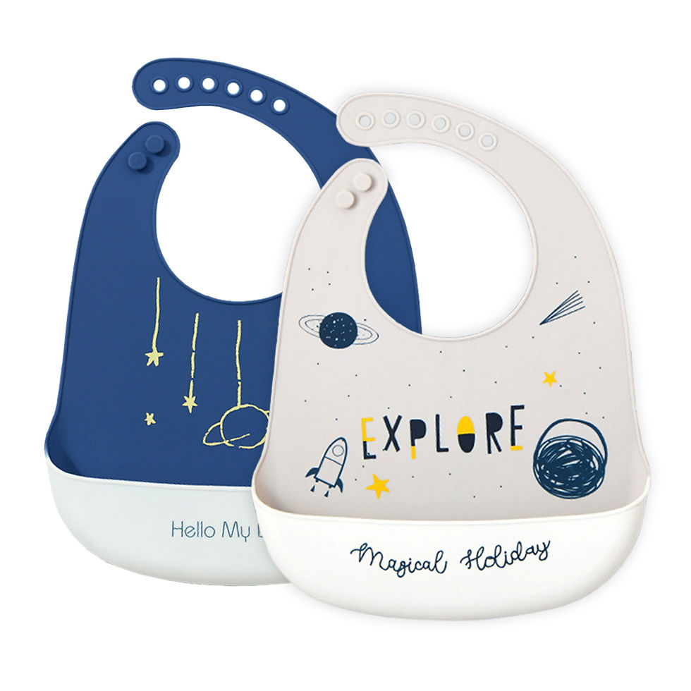 Thumbnail: Waterproof Baby Bibs For Kids Eating Stuff Soft Silicone Cartoon Crocodile Print