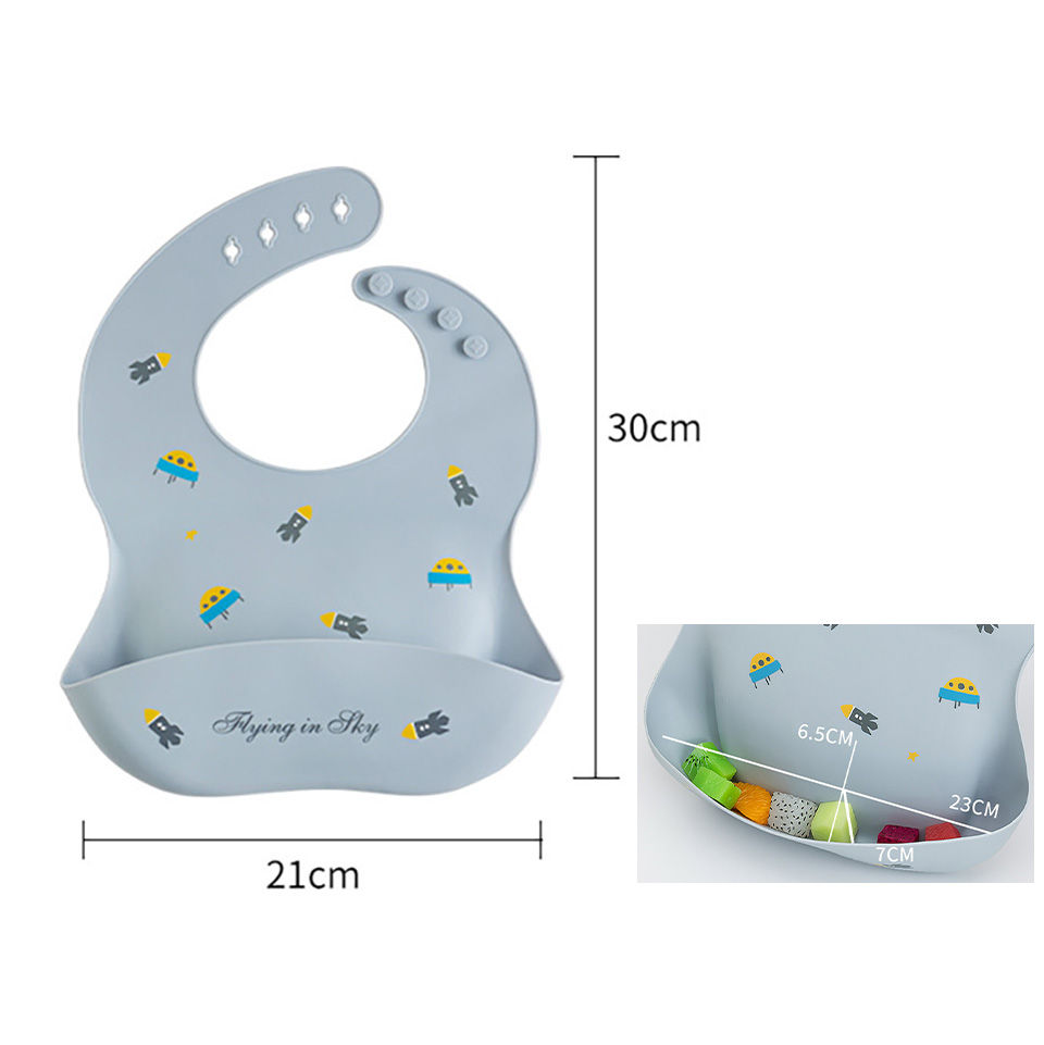 Thumbnail: Waterproof Bibs For Kids Feeding Baby Eating Stuff Soft Silicone Babeast Cartoon