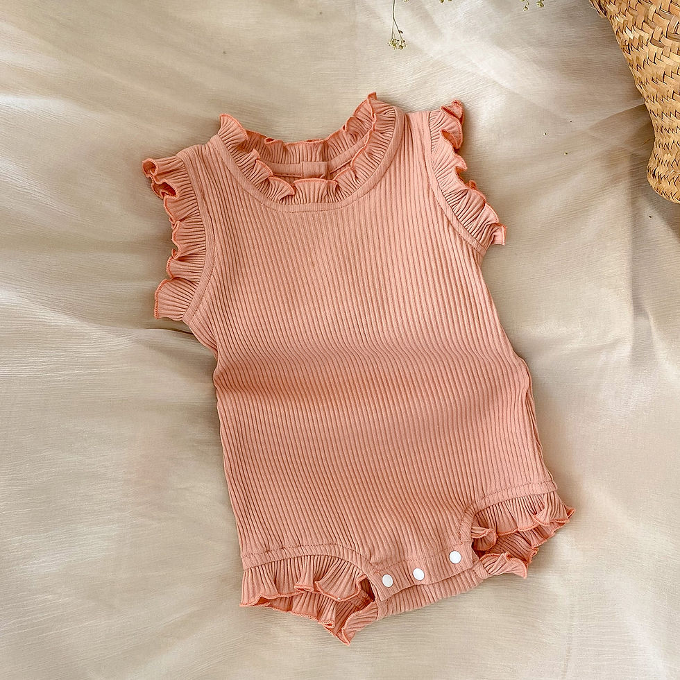 Thumbnail: Summer Baby Girls Clothes Set Infant Ruffle Bodysuit Top PP Shorts Bloomers 2PCS