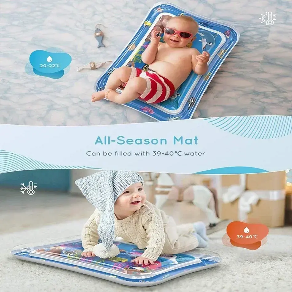 Thumbnail: Baby Water Play Mat Inflatable Cushion PVC Infant Tummy Time Toddler Water Pad f