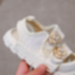 Thumbnail: Korean Style Summer Sandals For Girls Luxury Pearl Flower Children's Beach Shoes