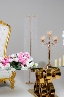 african wedding set up decor gold