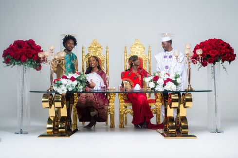 african wedding set up decor people