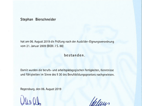 NEUER AUSBILDER BEI PETTER