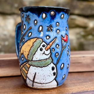 Snowman with Bird Mug