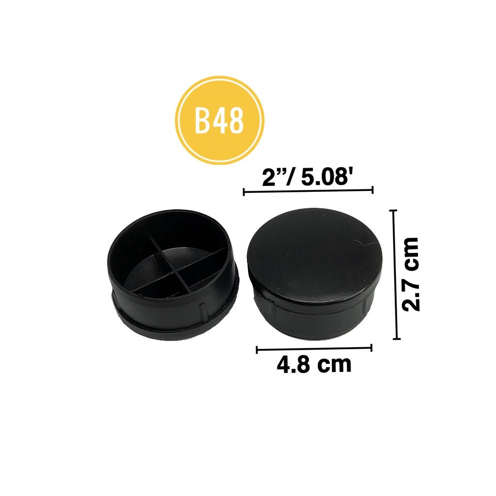 2"  จุกพลาสติกกลมสวมใน หัวเงา (B48) dj plastics