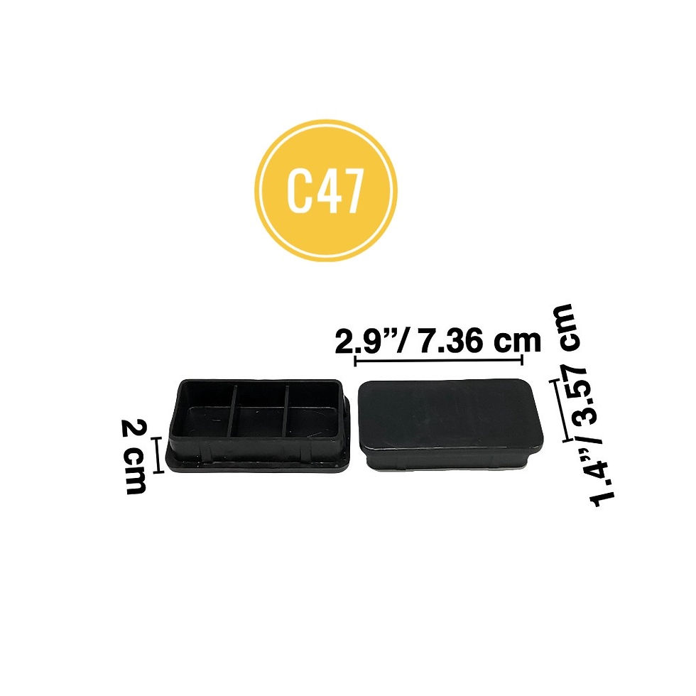 2.9" x 1.4" จุกพลาสติกสี่เหลี่ยมสวมใน (C47) djung plastics