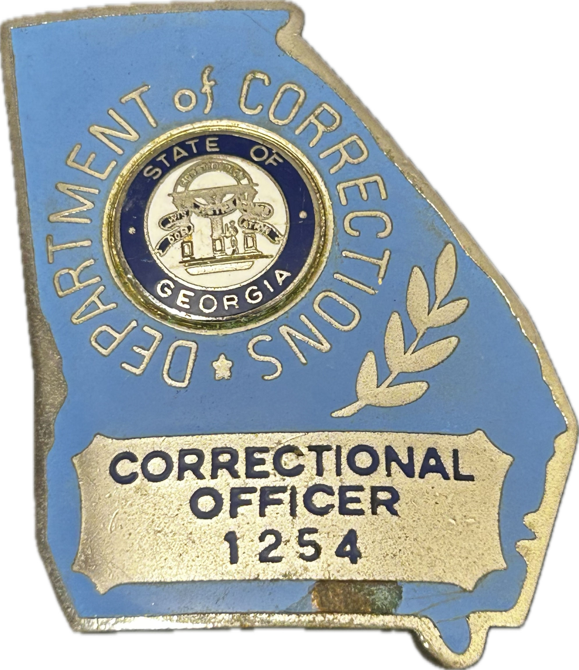 Georgia Department of Corrections Correctional Officer #1254 Badge