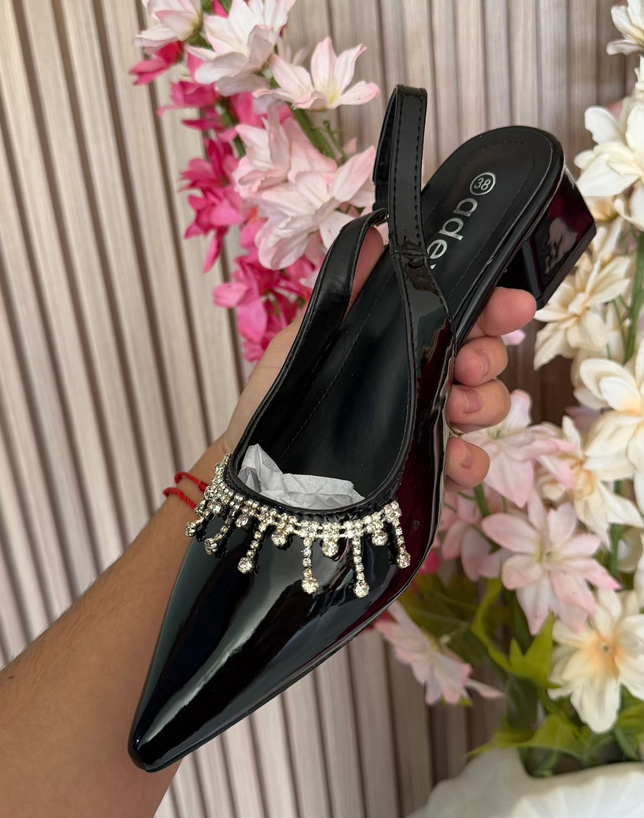 G23-352 media docena zapatos de tacón con perlas