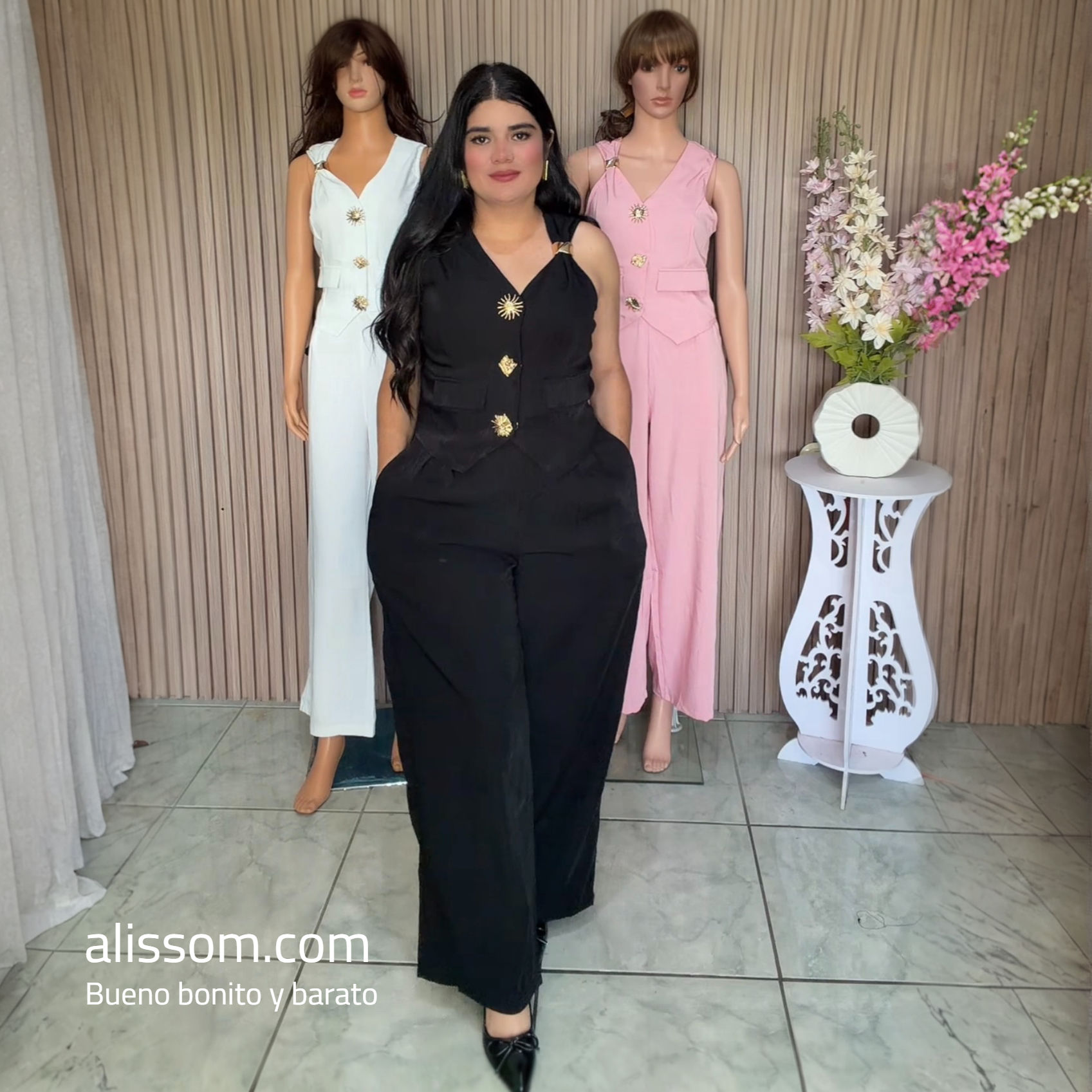 78 conjunto elegante con broches