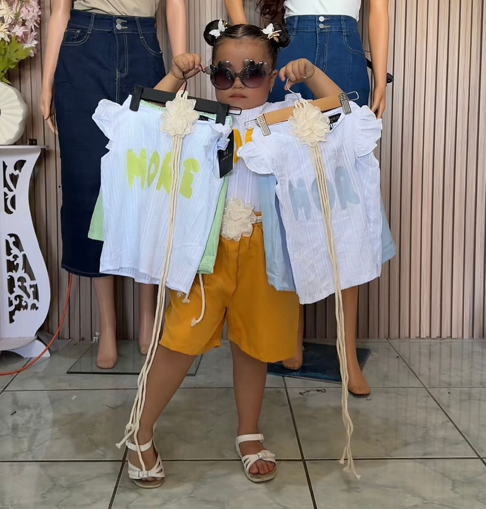 Thumbnail: 8618 Media docena conjunto de pantalón blusa con flor
