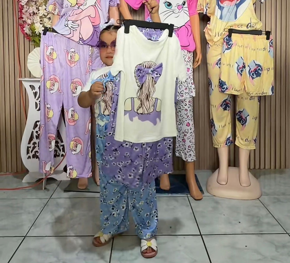 Miniatura: 9933 Media docena conjunto de pantalón y blusa con flores 