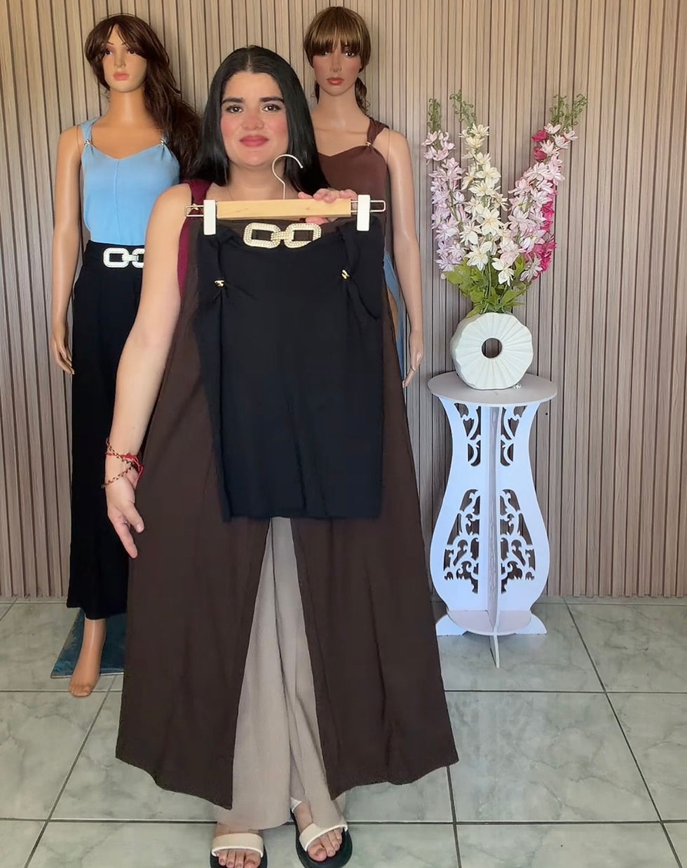 Miniatura: 1461-Blrs conjunto de pantalón y blusa tela fresca 