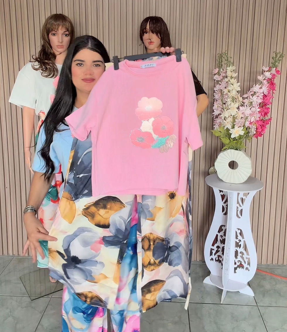 Thumbnail: 10006-SH-008 conjunto de pantalón y blusa colores vivos 
