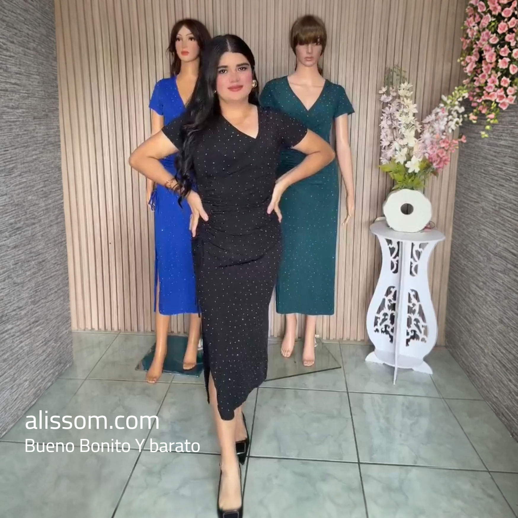 Y303 vestido perlado