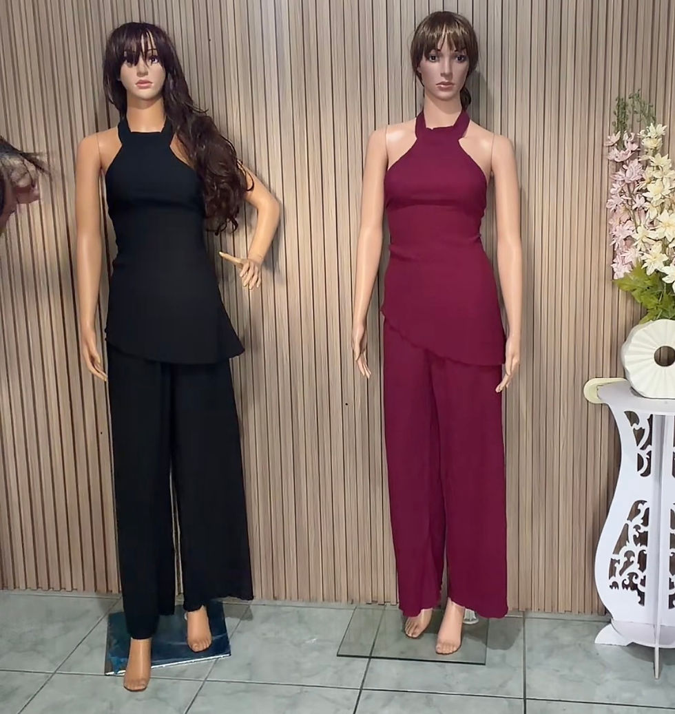 Miniatura: KM911 Media docena conjunto de pantalón y blusa tela fresca 