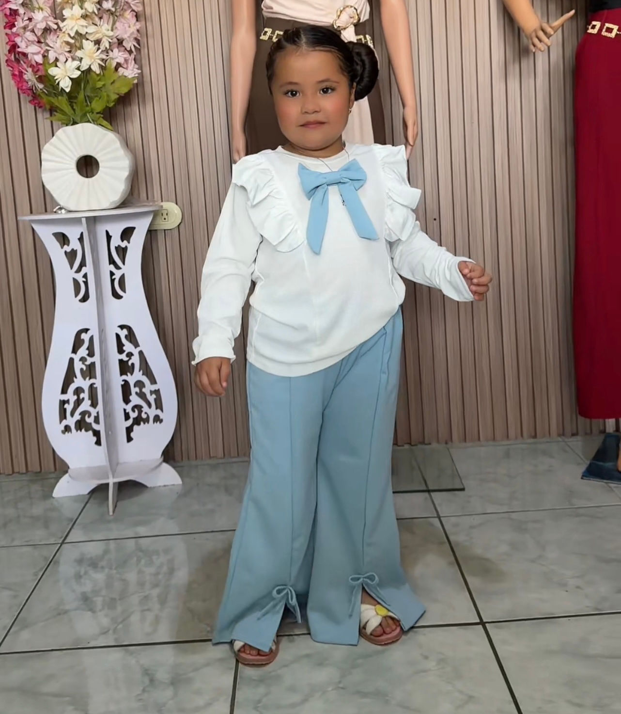 XA543 conjunto pantalón y blusa para niña