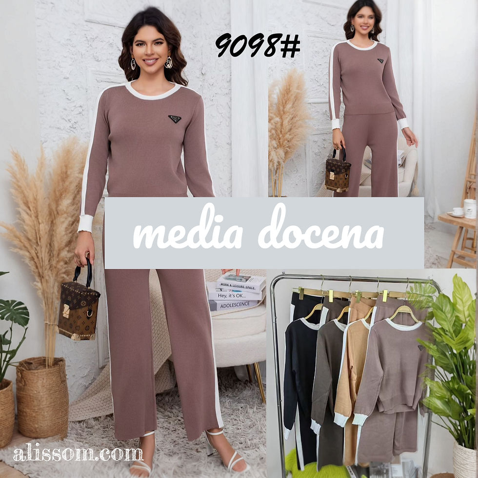 9098-Media docena conjunto de pantalon y blusa