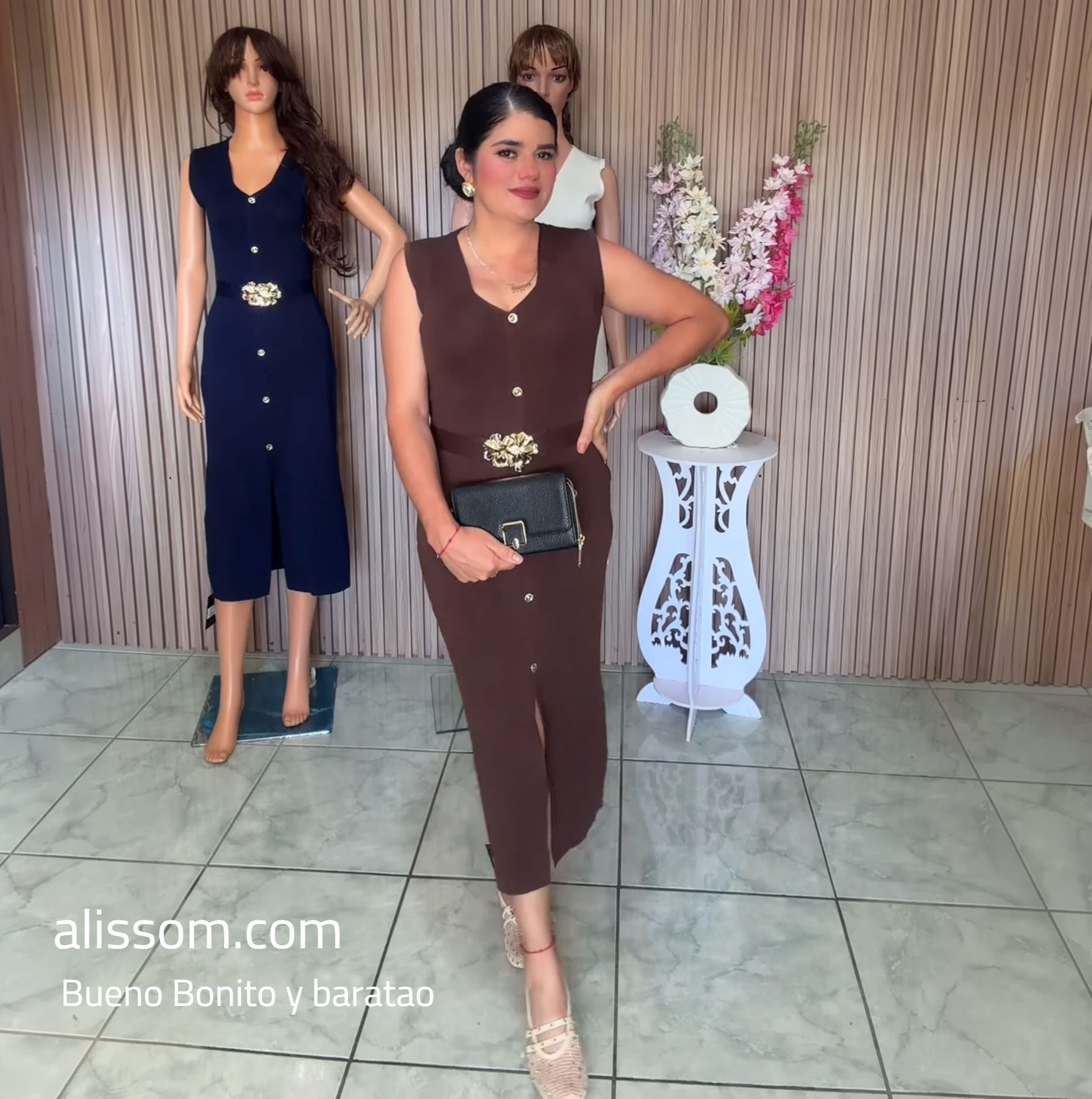 1052 vestido dama con cincho